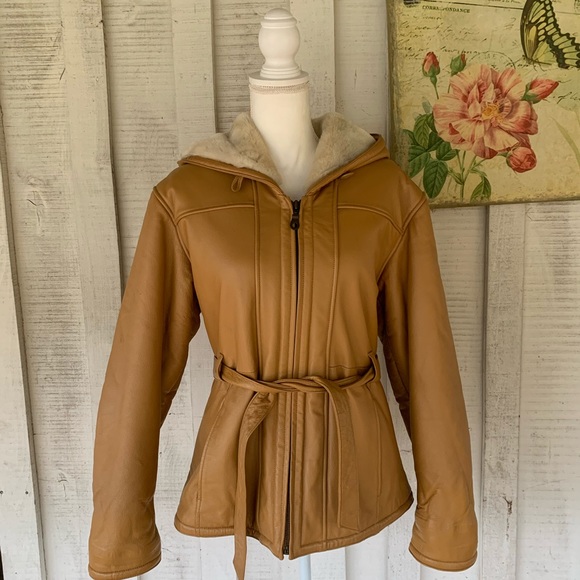 Wilsons Leather Jackets & Blazers - WILSONS LEATHER Faux Fur Lining Golden Color Sz Sm
